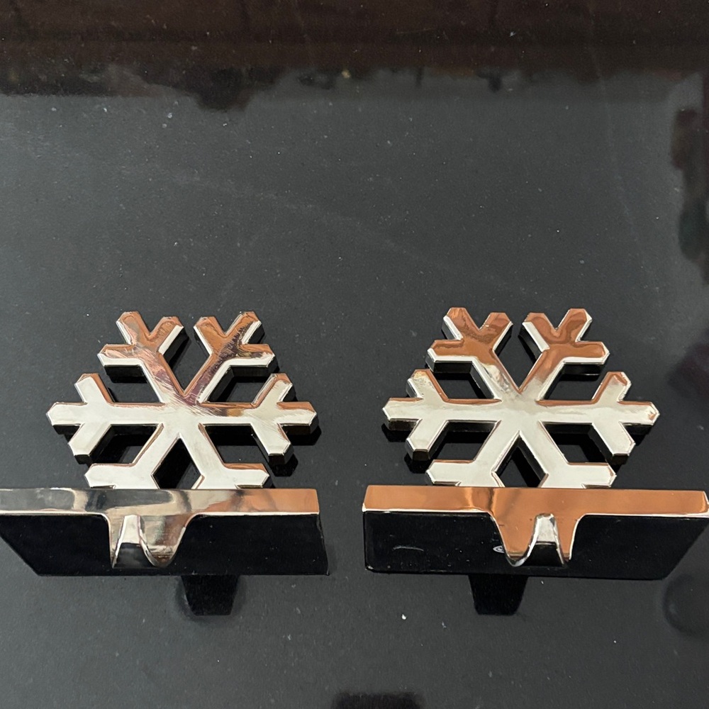 Silver Snowflake Stocking Holders